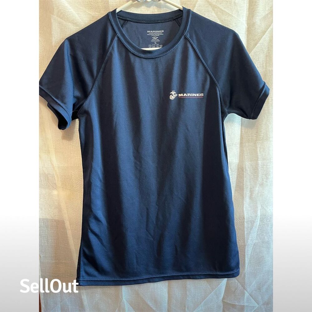 Nike Men's Marines Logo Performance T-Shirt Blue Size M Short Sleeve